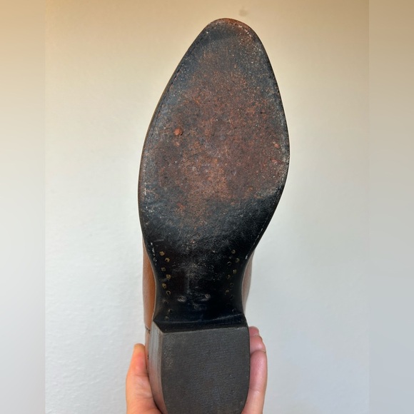 Lucchese 2000 Women’s Cowgirl Western Boots Brown Camel Leather Size 7 Scalloped - Picture 3 of 17